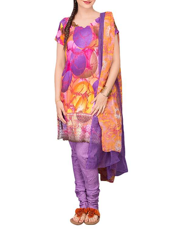 multicolor cotton printed dress material