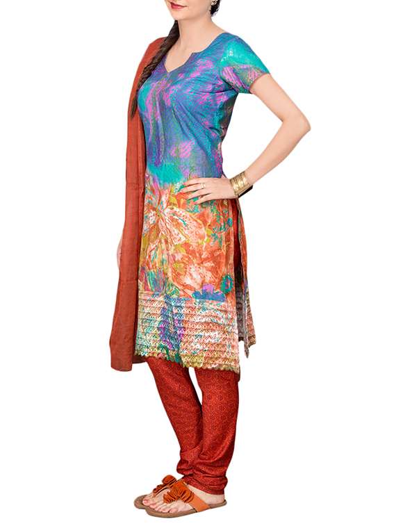 multicolor cotton printed dress material - 14009891 -  Standard Image - 1