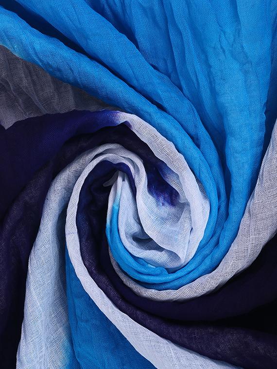 blue cotton tie & dye dupatta - 14010279 - Standard Image - 1
