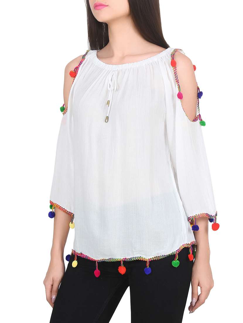 white viscose regular top - 14033486 -  Standard Image - 1