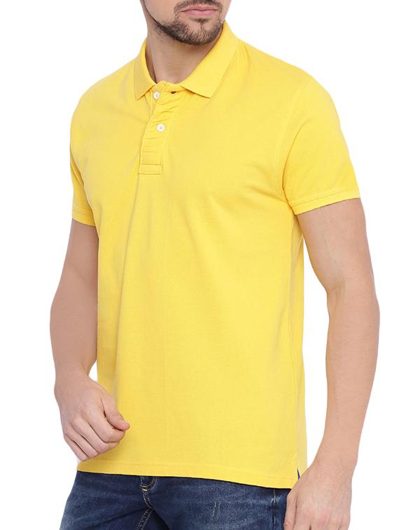 yellow polyester polo t-shirt - 14041488 - Standard Image - 1