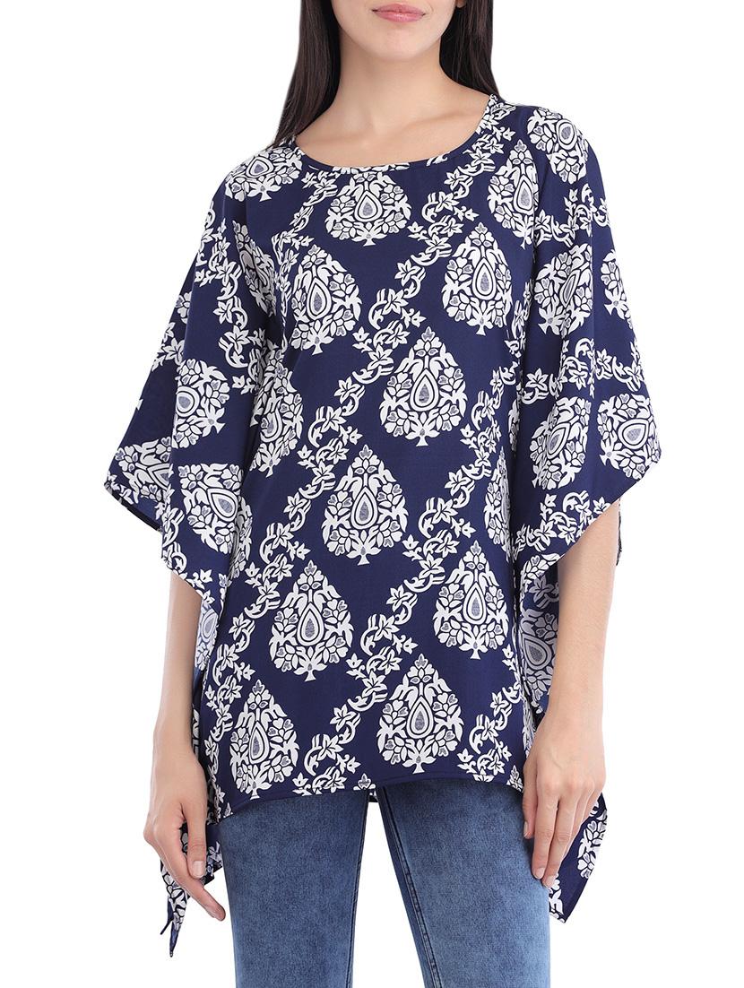round neck printed kaftan top 