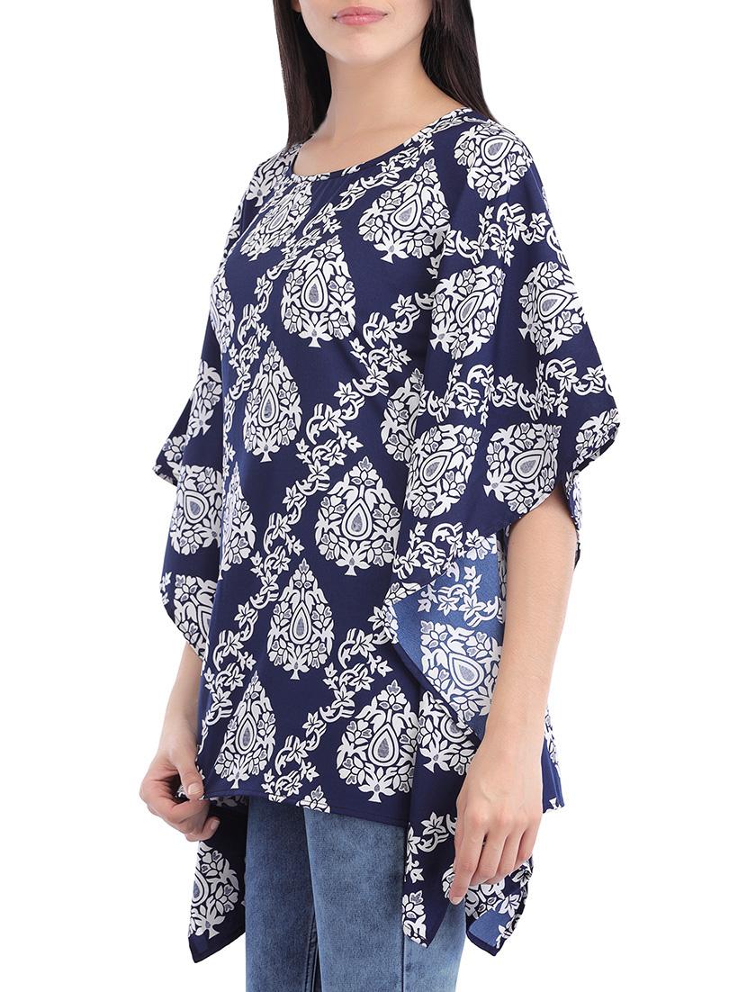 round neck printed kaftan top - 14049041 - Standard Image - 1