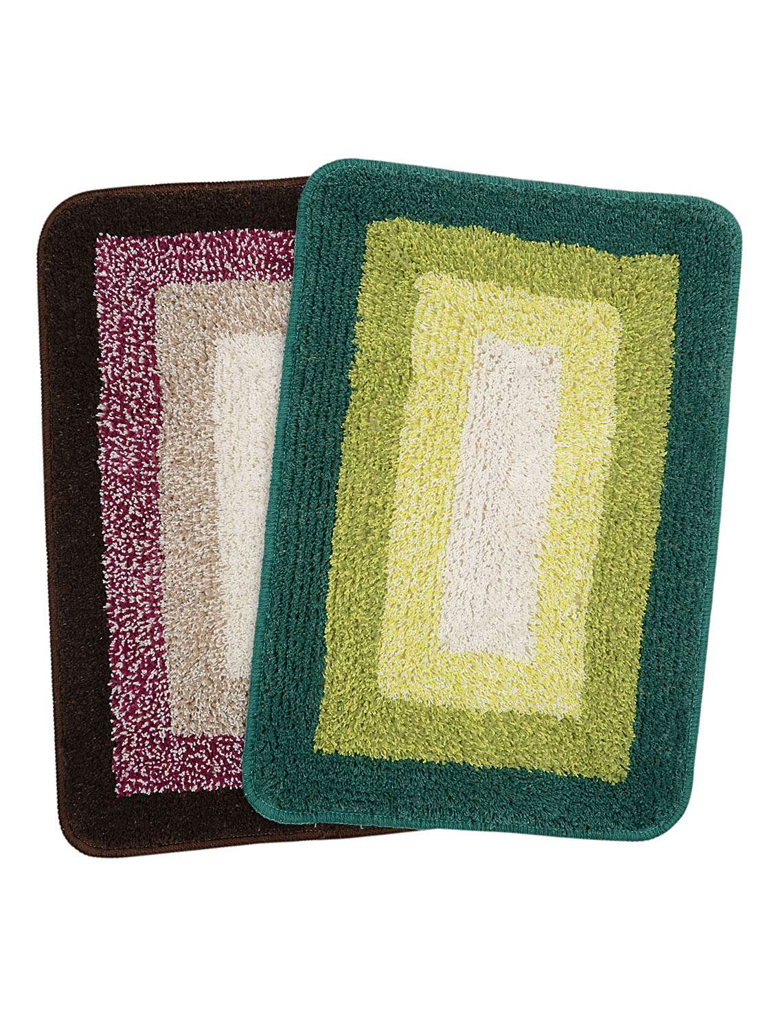 set of 2 pc cotton anti slip bathmat