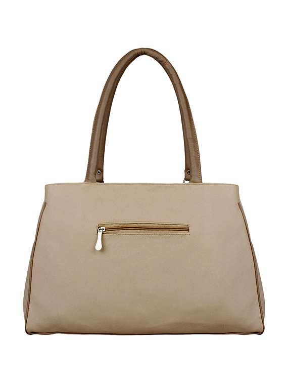 cream leatherette regular handbag - 14052008 - Standard Image - 1