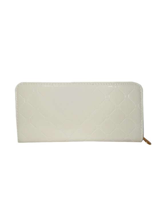 white leatherette  regular clutch - 14052048 -  Standard Image - 1