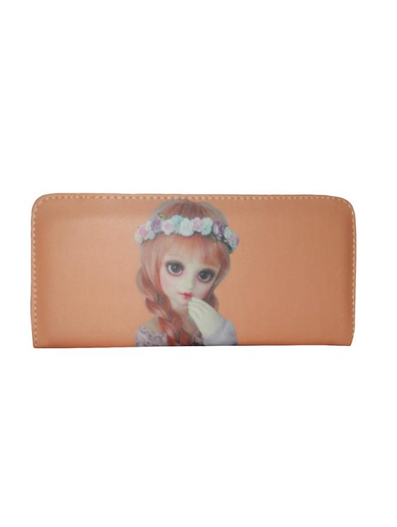 peach leatherette regular clutch - 14052049 - Standard Image - 1