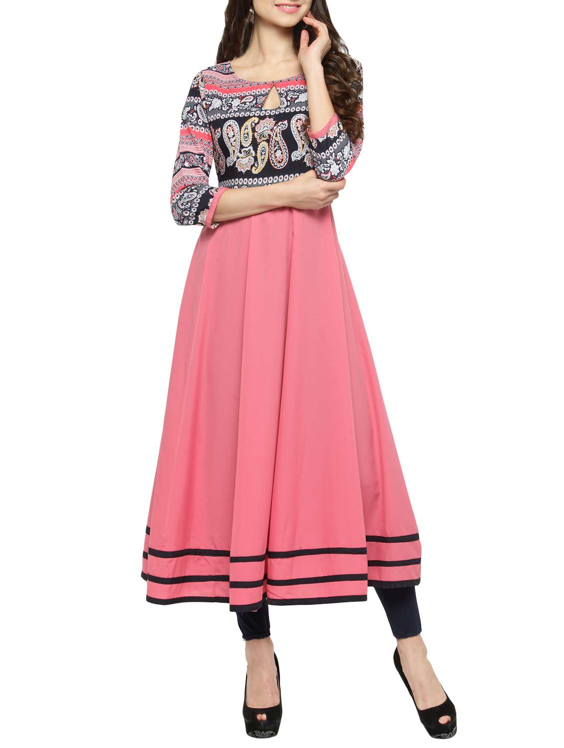 anarkali printed kurta