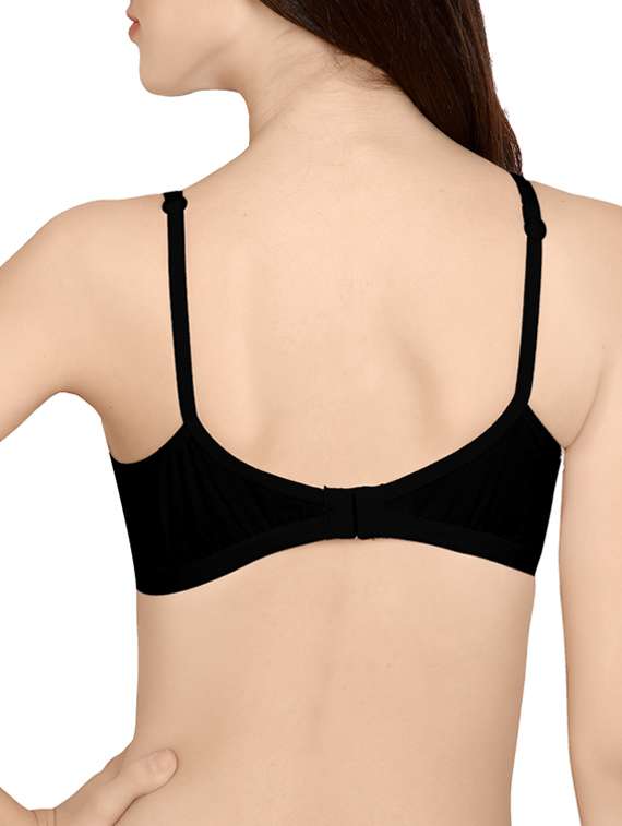 black cotton regular bra - 14065834 -  Standard Image - 1