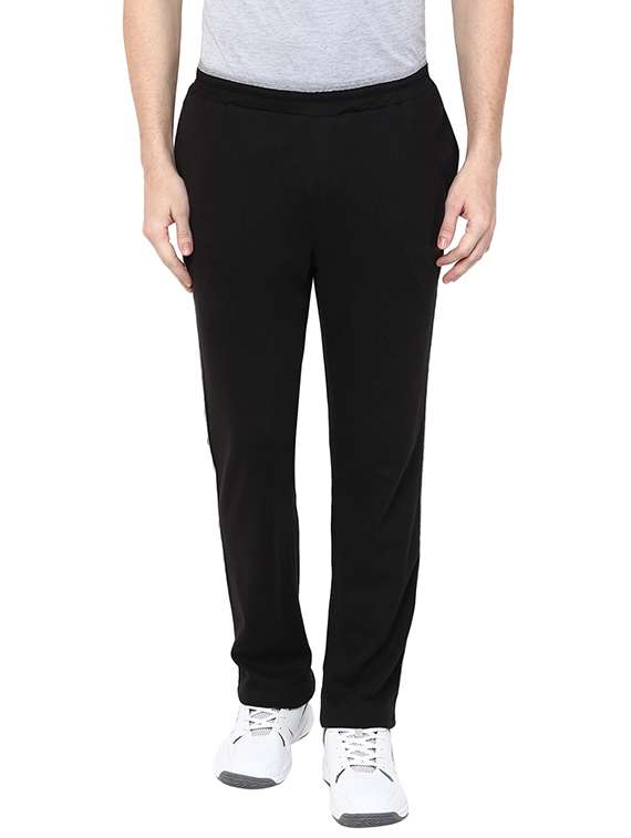 black cotton  full length track pant