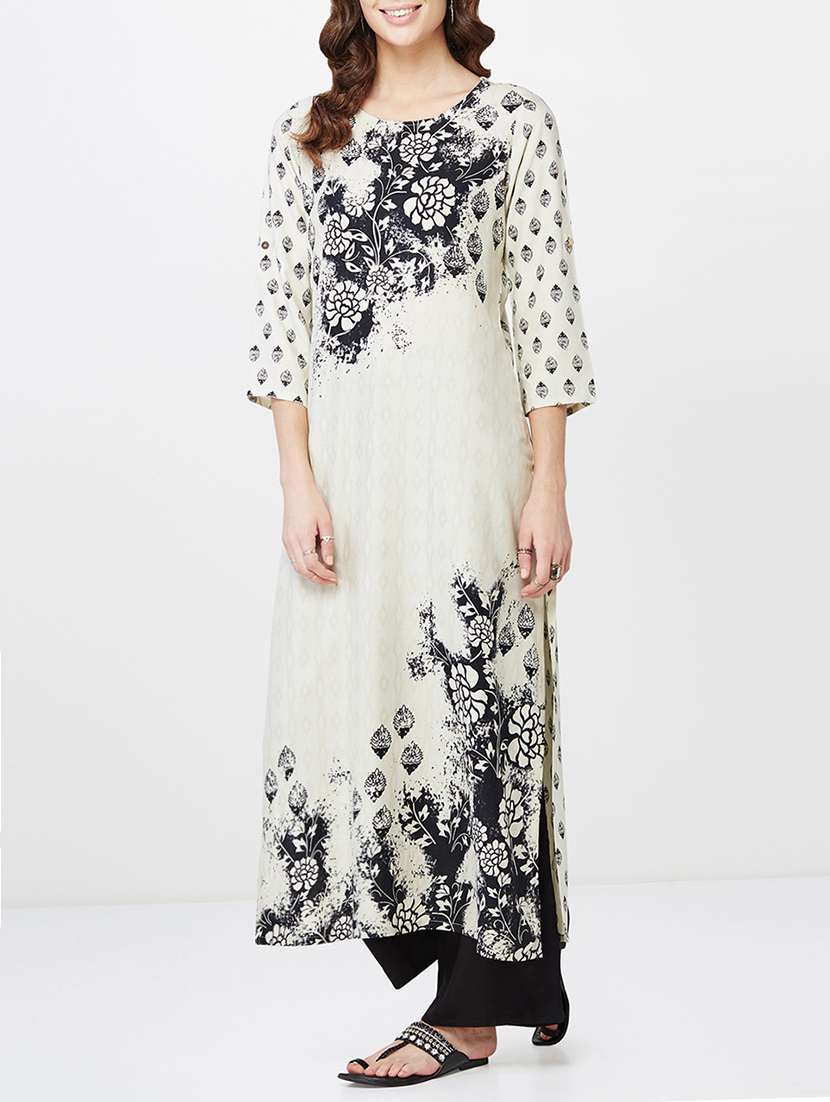 Buy online Global Desi White Viscose Long Kurta from Kurta Kurtis for Women  by Global Desi for 1899 at 0% off | 2026 Limeroad.com