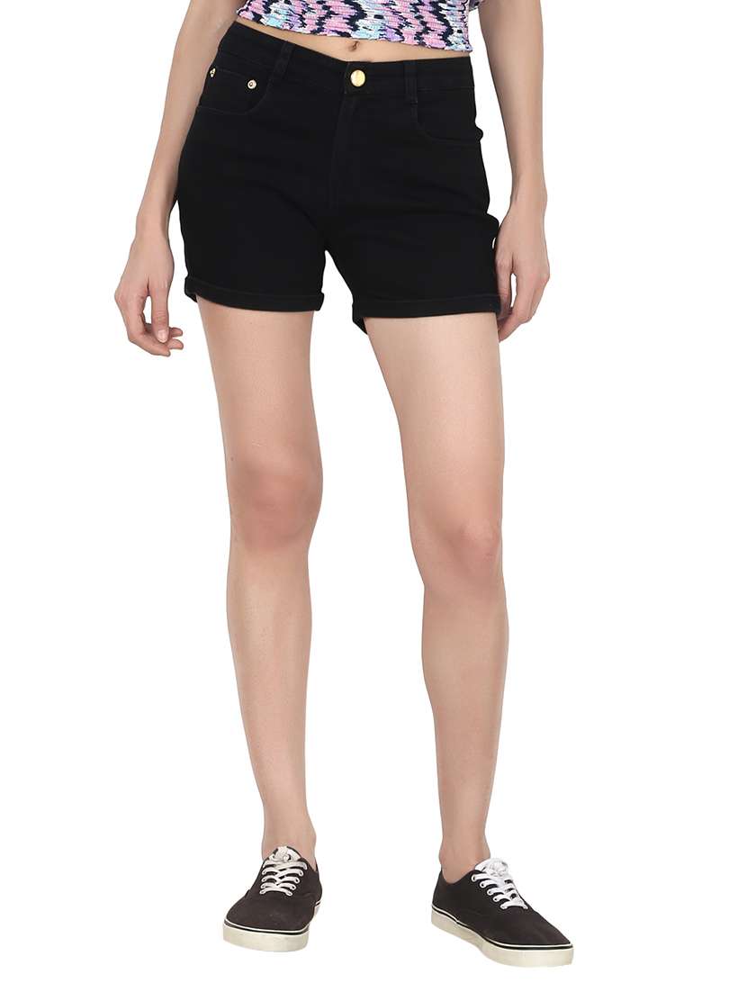 black denim denim short
