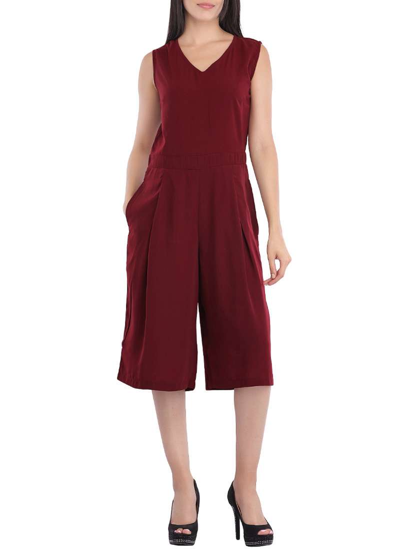 pocket detail pleated jumpsuit