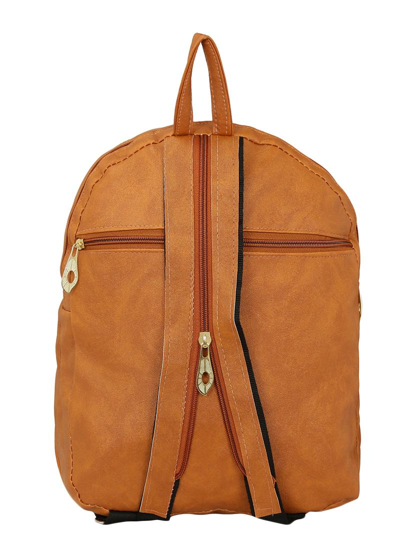 tan leatherette fashion backpack - 14082317 - Standard Image - 1