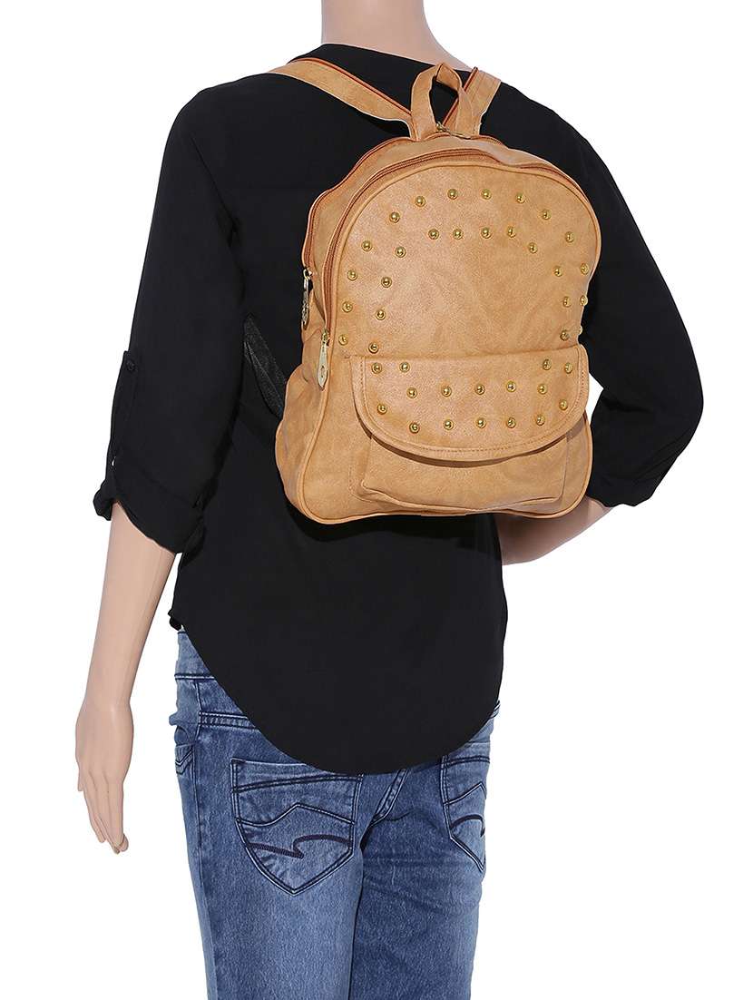 beige leatherette  fashion backpack - 14082322 -  Standard Image - 4