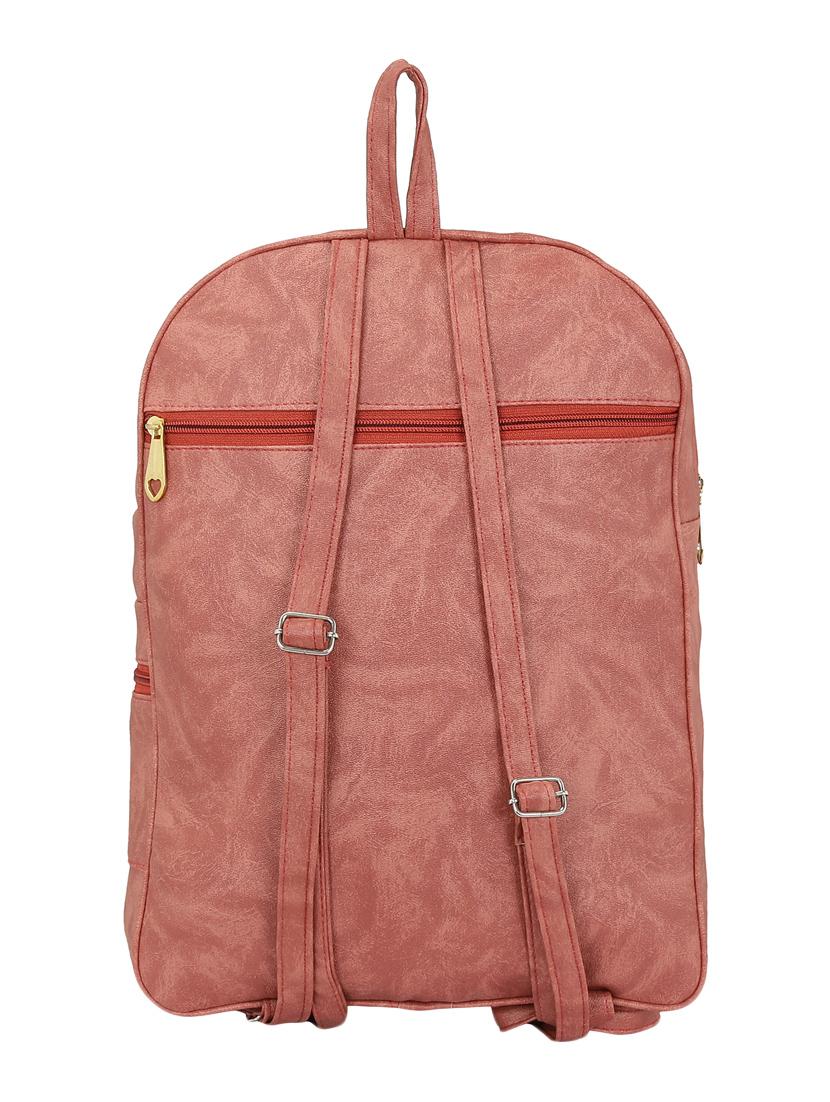 maroon leatherette fashion backpack - 14082324 - Standard Image - 1