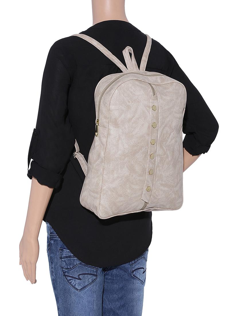 white leatherette fashion backpack - 14082329 - Standard Image - 4