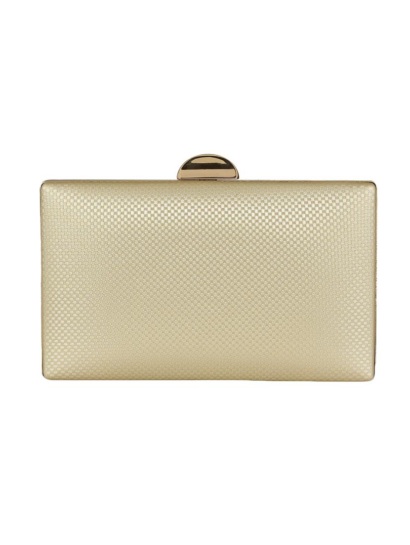 gold metal box clutch - 14082340 - Standard Image - 1