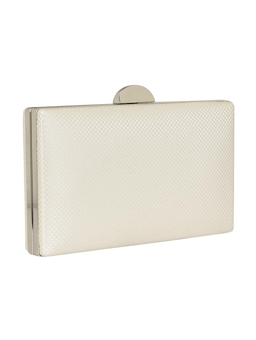 white metal box clutch - 14082343 - Standard Image - 1