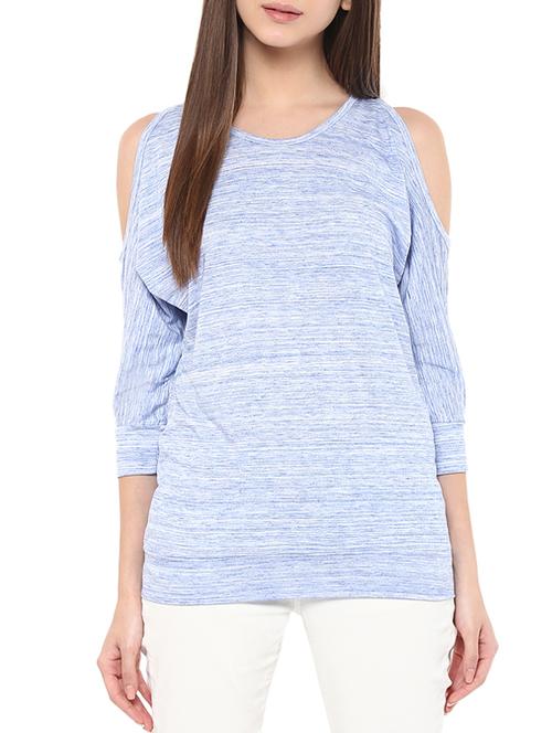 light blue polyester regular top - 14082593 - Standard Image - 0