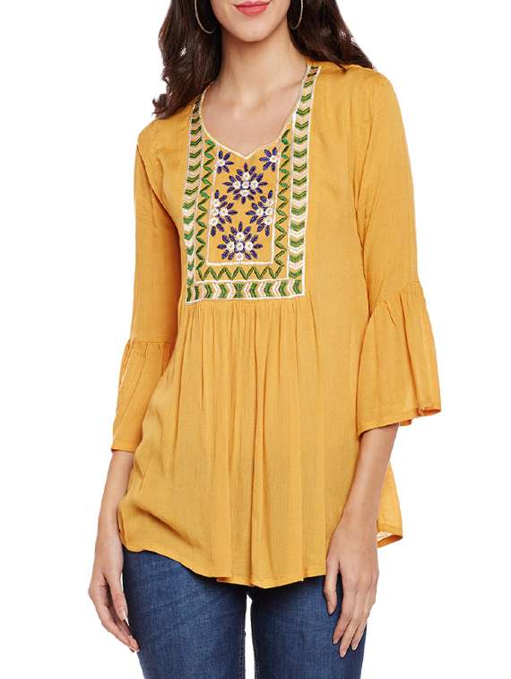 women's a-line v neck top