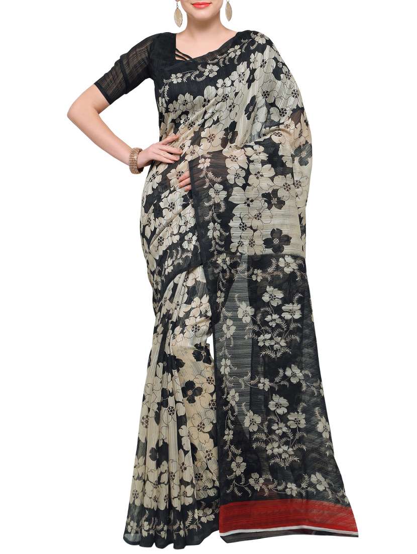 multicolored printed saree with blouse