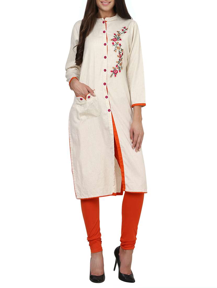 embroidered straight kurta