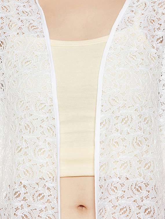 long sleeved laced hooded shrug  - 14088403 -  Standard Image - 4