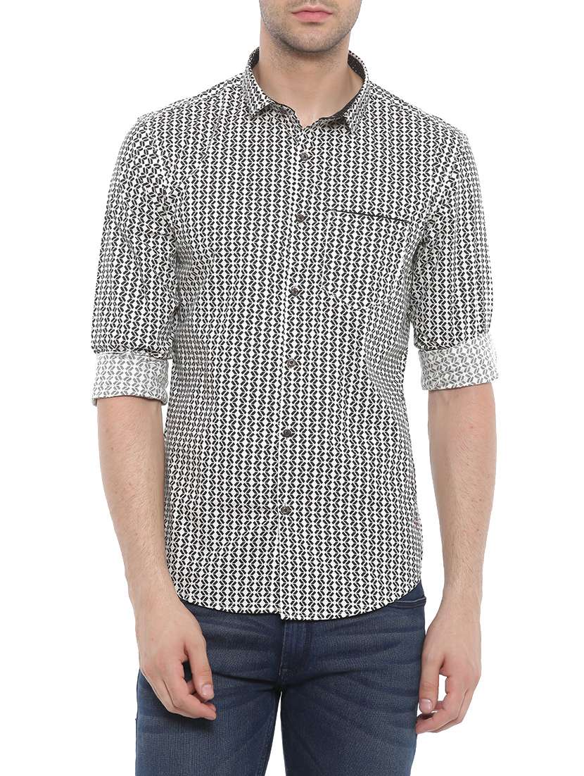 white cotton casual shirt