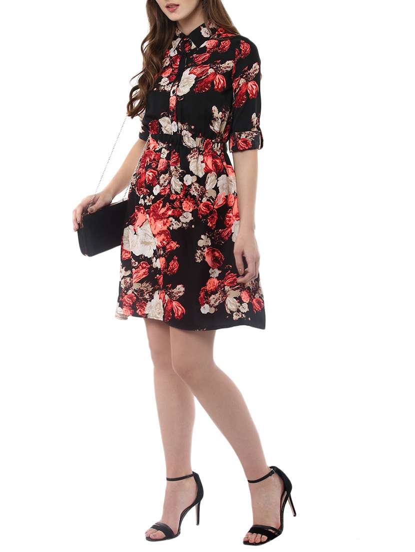 women's fit & flare floral dress - 14094277 -  Standard Image - 1