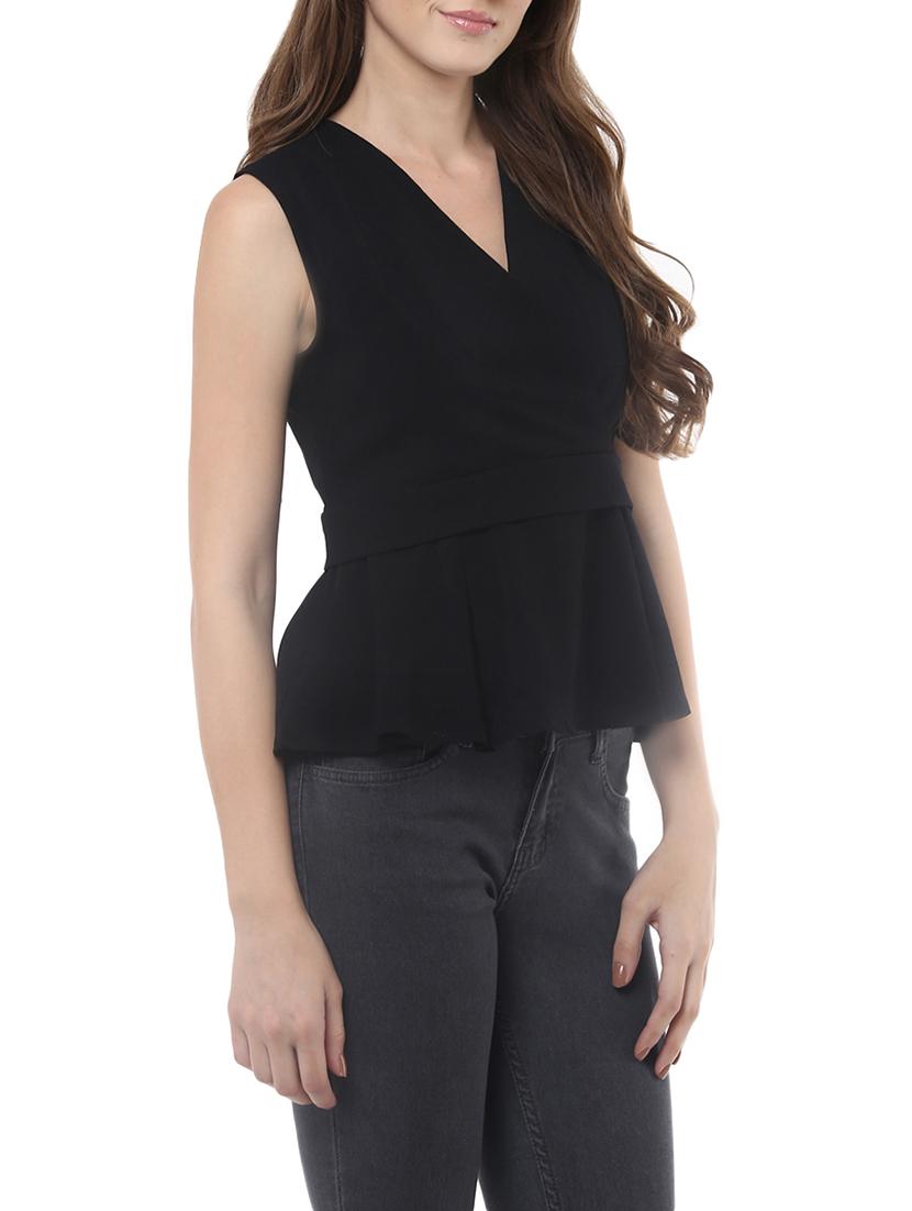 v neck peplum top - 14094366 - Standard Image - 1