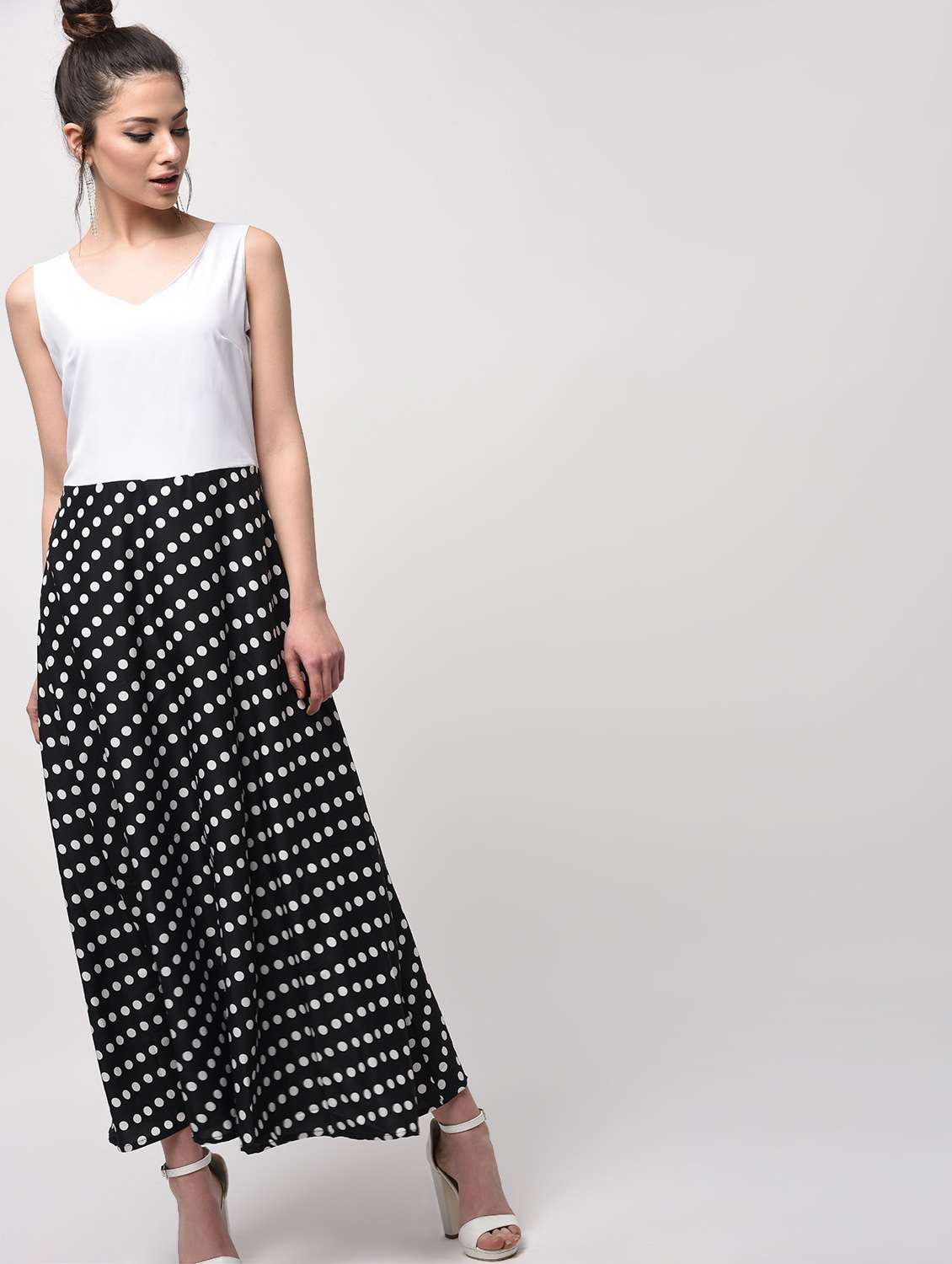 polka dot maxi dress