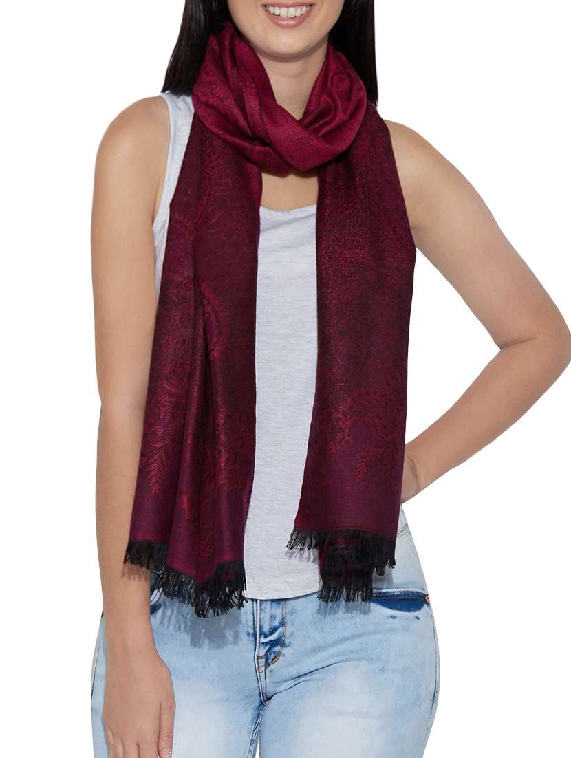 printed purple woollen stole