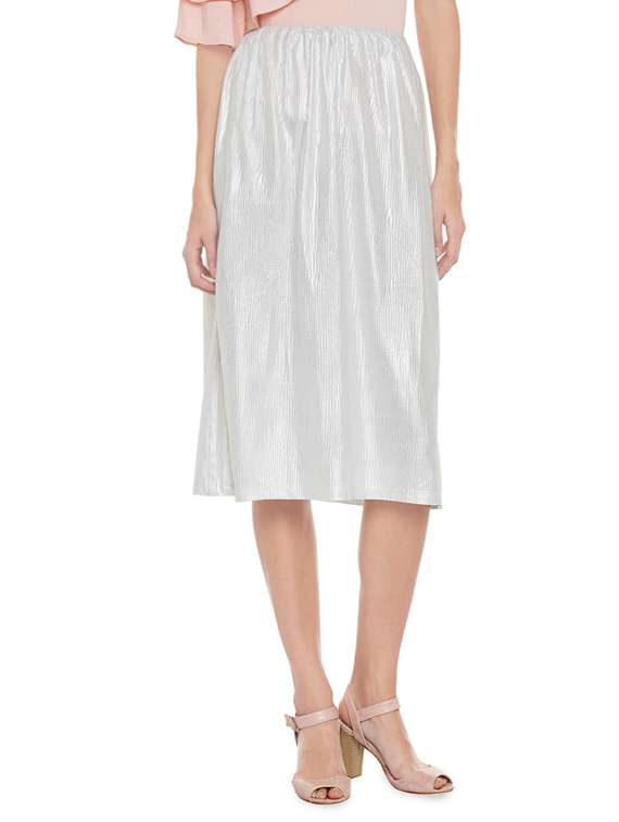 high rise gathered a-line skirt
