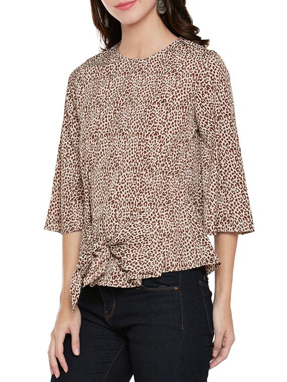 brown animal printed top - 14096312 -  Standard Image - 1