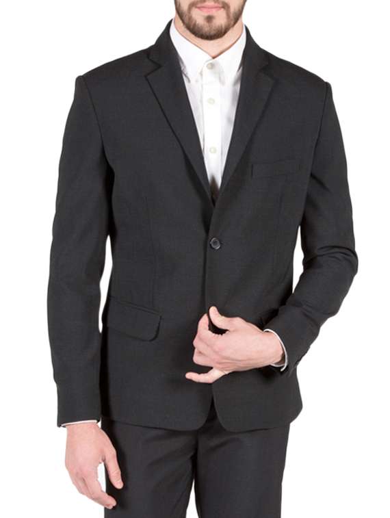 grey cotton casual blazer