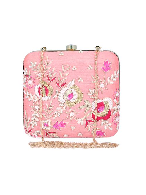 pink metal clutch - 14098053 - Standard Image - 0