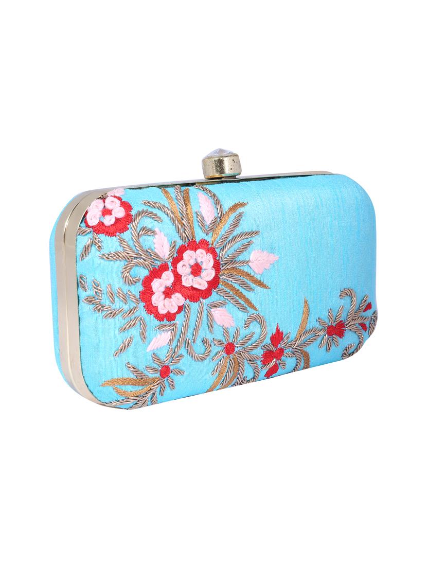 blue metal clutch - 14098056 - Standard Image - 4
