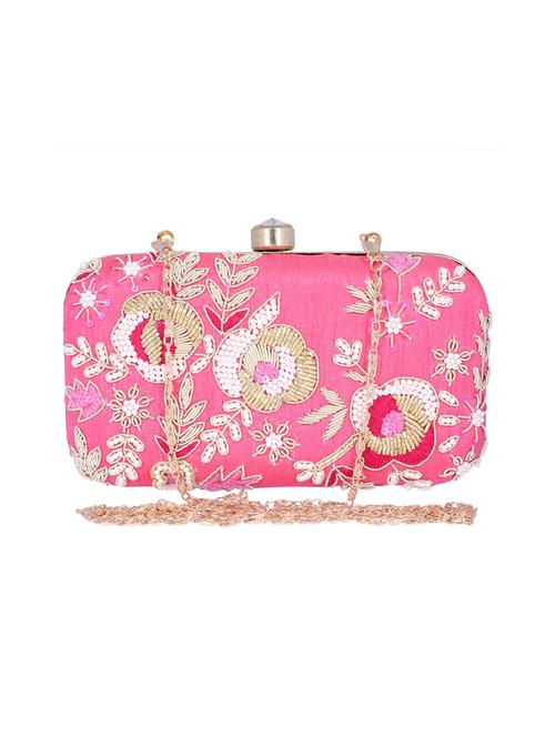 pink metal clutch - 14098059 - Standard Image - 0
