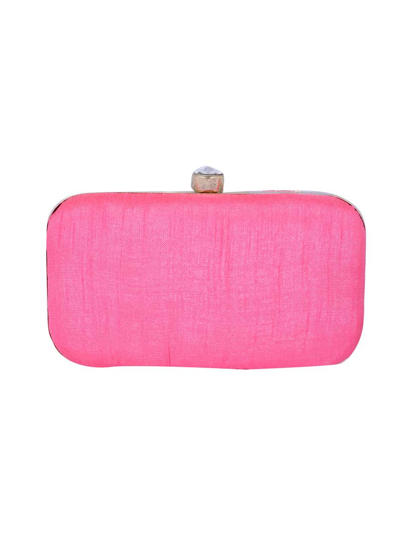 pink metal clutch - 14098059 - Standard Image - 1