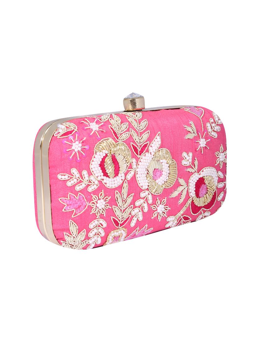 pink metal clutch - 14098059 - Standard Image - 4