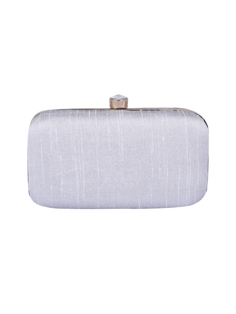 grey metal clutch - 14098061 - Standard Image - 1