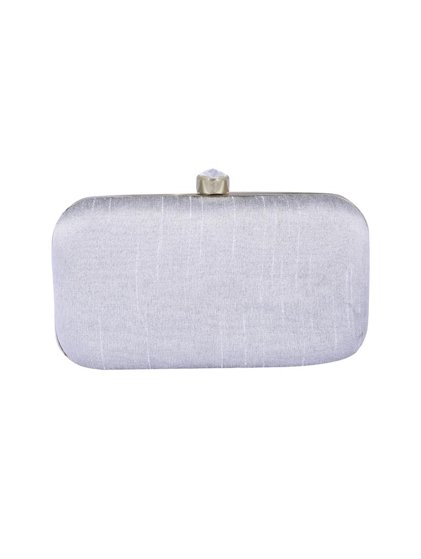 grey metal clutch - 14098065 - Standard Image - 1