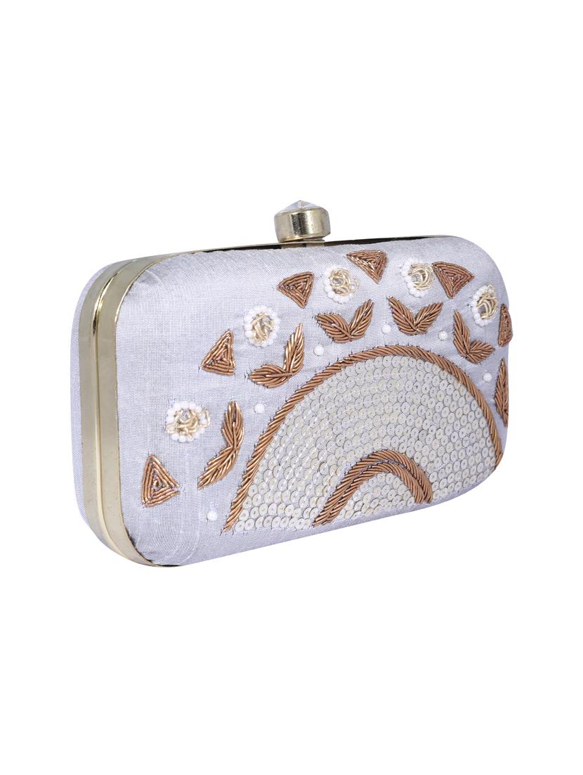 grey metal clutch - 14098065 - Standard Image - 4