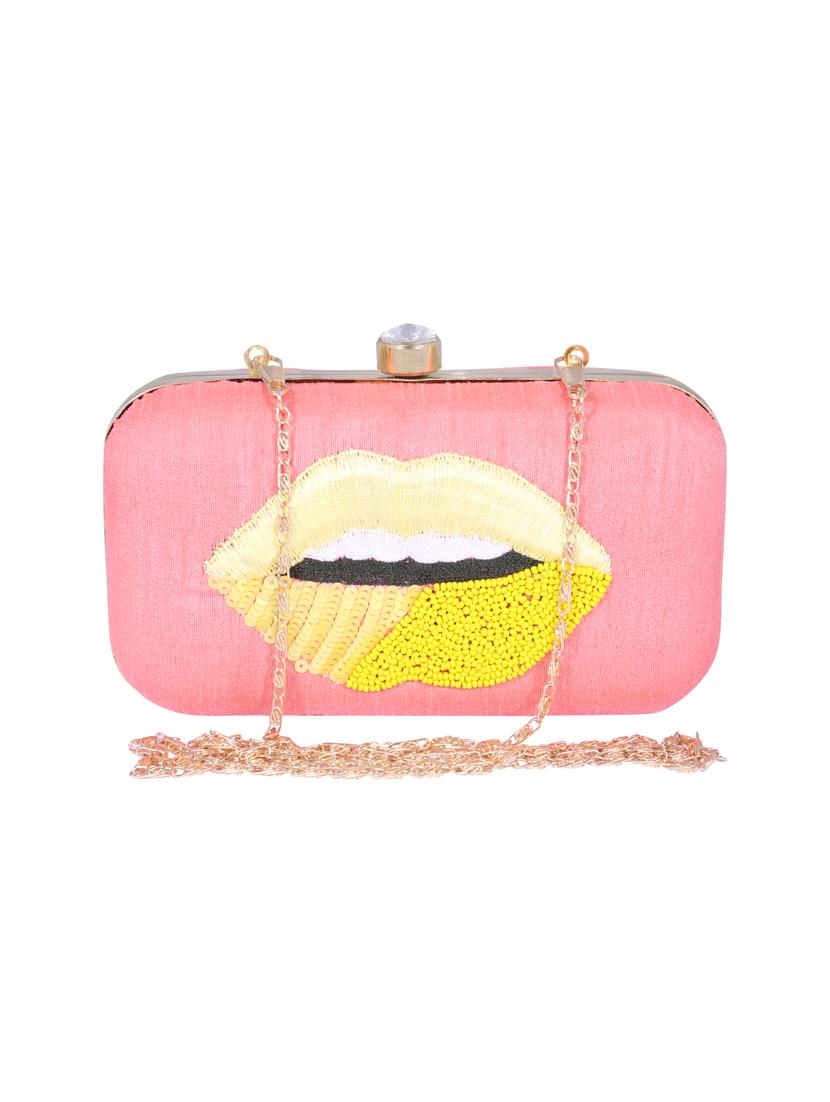 pink metal clutch - 14098069 -  Zoom Image - 0