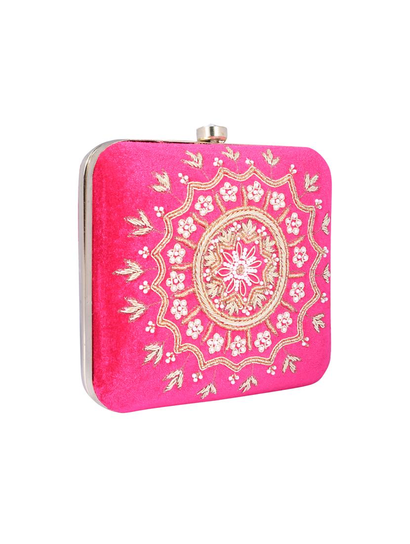pink metal clutch - 14098072 - Standard Image - 4