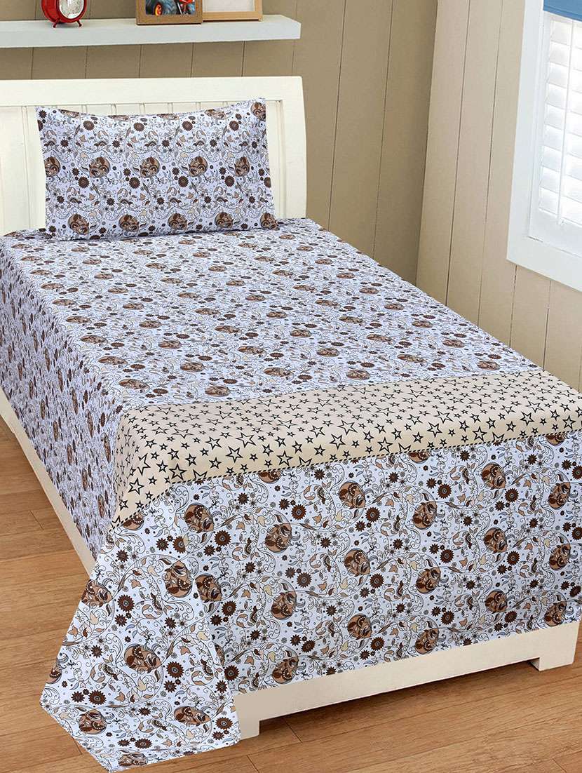 single printed cotton bed sheet by the intellect bazaar