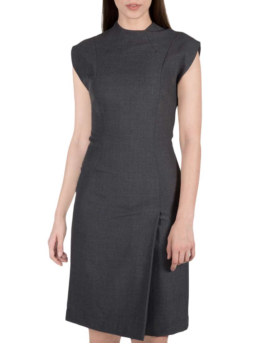grey cotton a-line dress