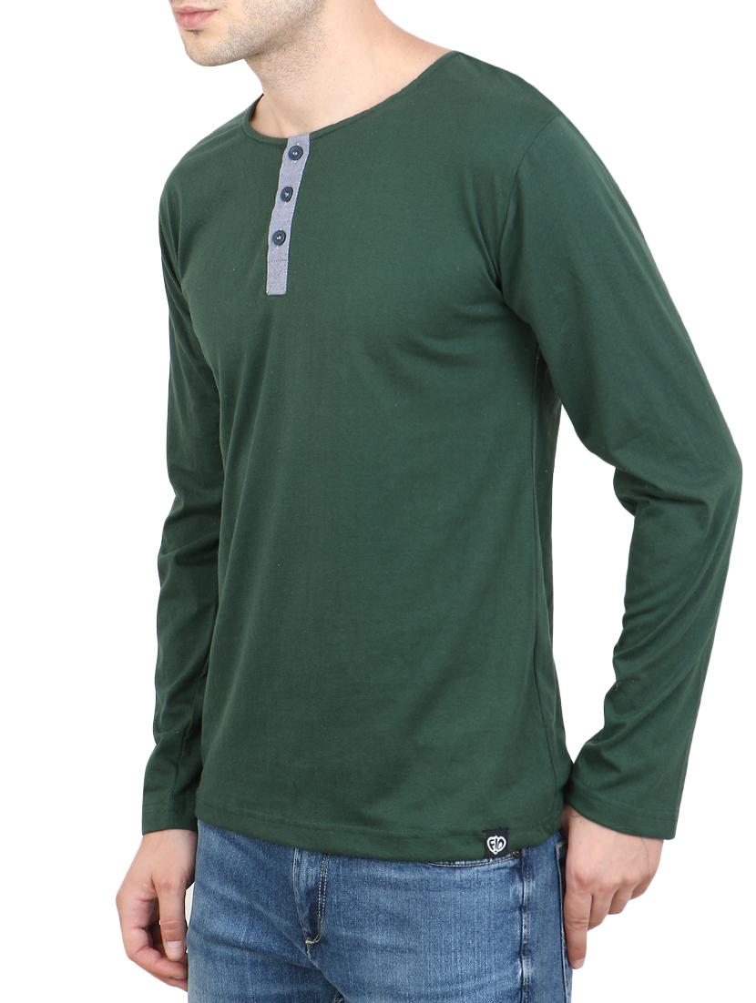 olive green cotton t-shirt - 14102666 - Standard Image - 1