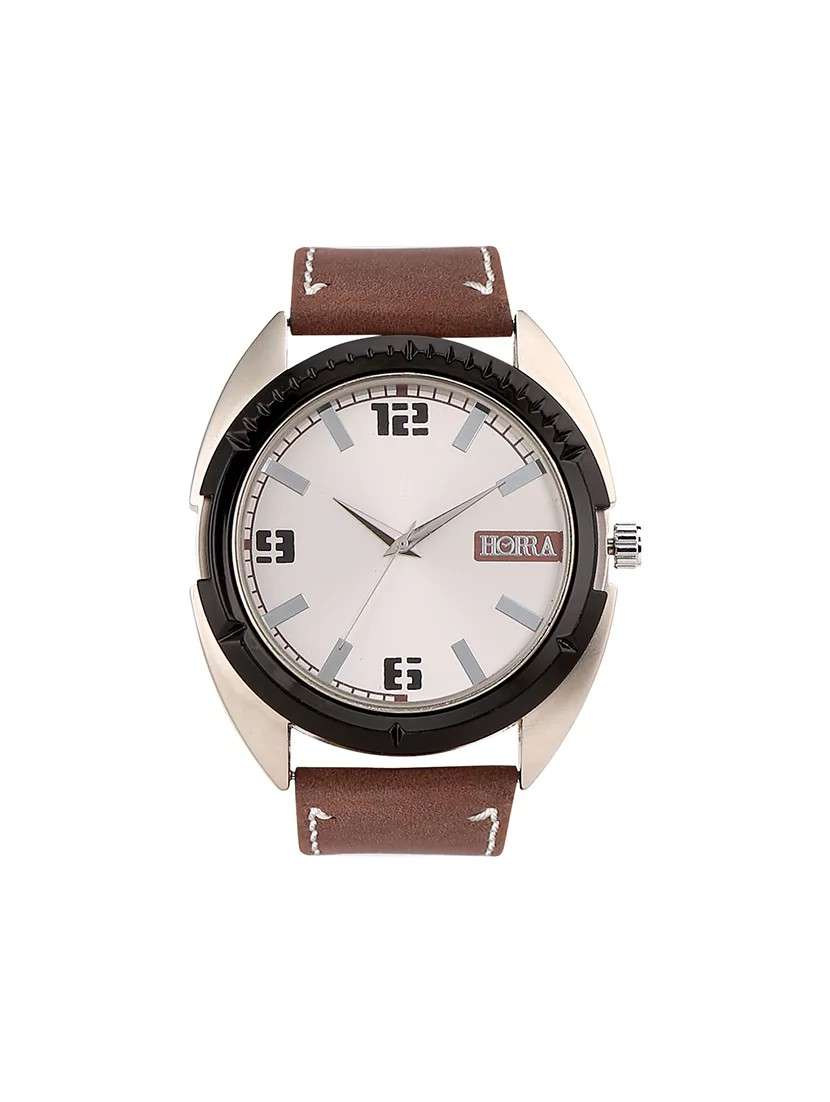 horra round analog dial  watch